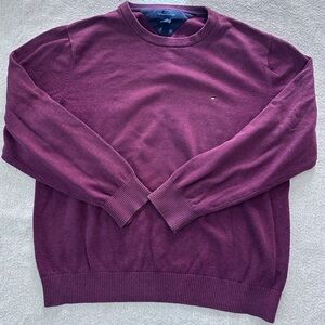 Tommy Hilfiger Men's Maroon Crewneck Sweater
